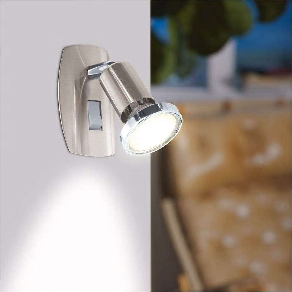Loops 2 Pack Modern LED Wall Lights in Chrome and Silver with GU10 Bulbs Included – 2