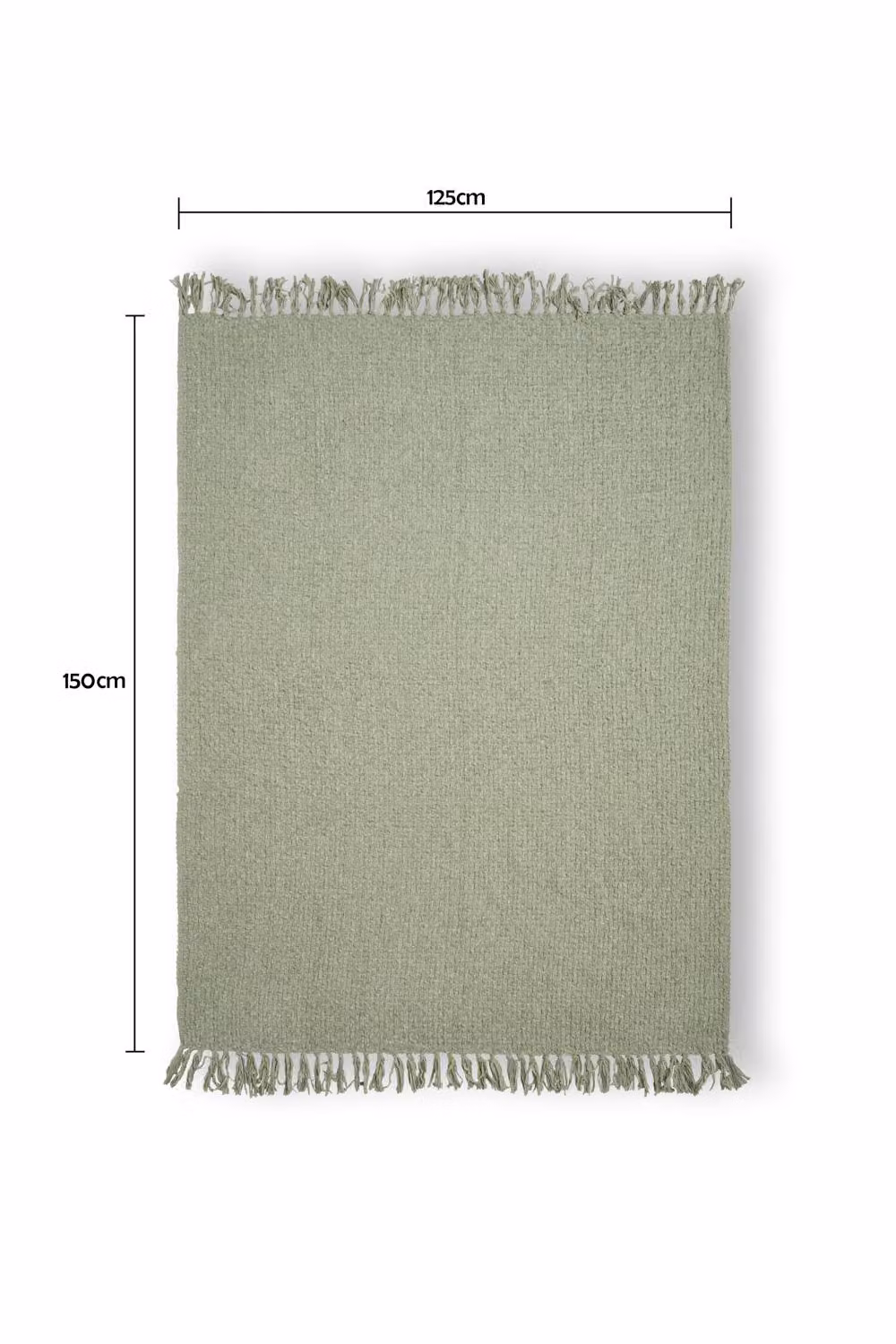 BHS Green Woven Cross Weave Throw with Fringes – 2