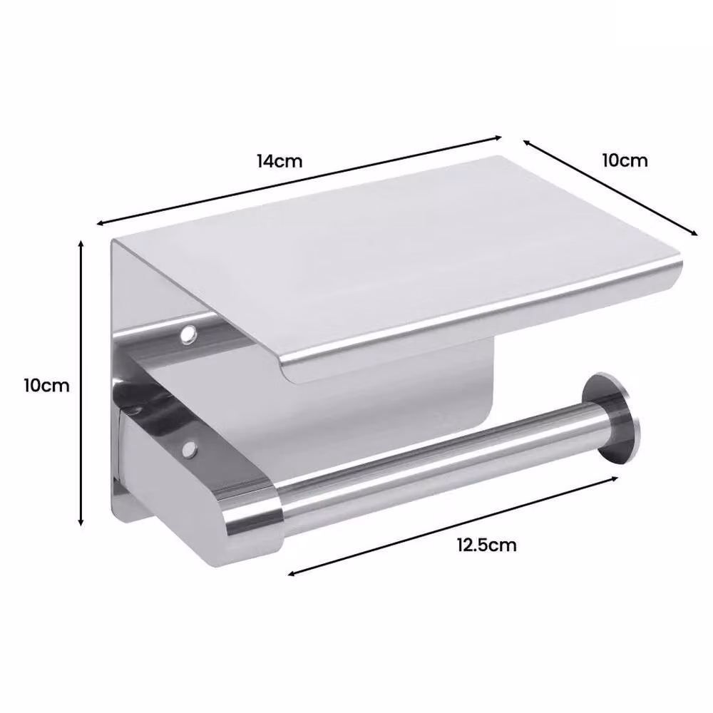 EONLION Wall-Mounted Stainless Steel Bathroom Toilet Paper Roll Holder in Silver – 2