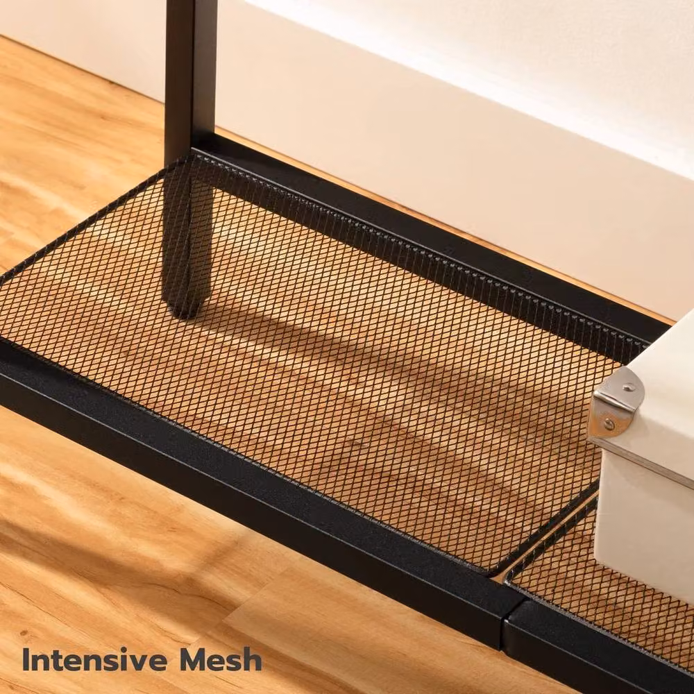 FORGEVIO Slim Console Table with Storage, Rustic Brown, W/D/H: 75 x 24 x 75 cm – 3