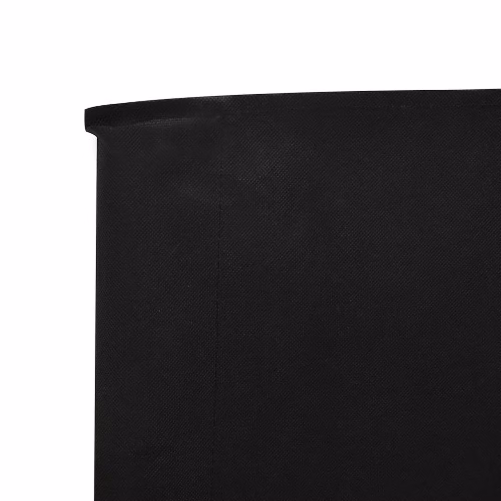 Berkfield Home 9-Panel Fabric Wind Screen Paravent, Black, W: 1200 cm, H: 80 cm – 3