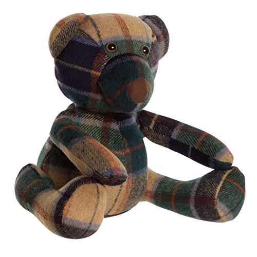 Orsina Heritage Green Checked Bear Door Stop