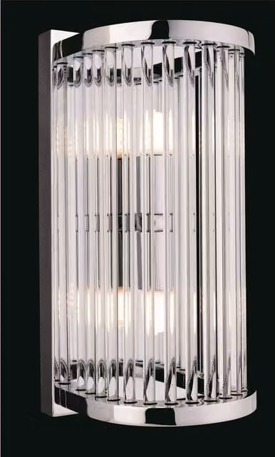 Firstlight Rialto 2 Light Indoor Wall Light with Chrome Rods and Transparent Glass, G9