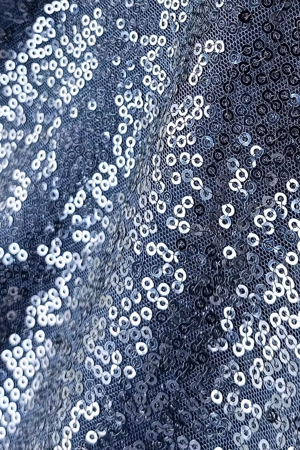 Neel Blue Navy Round Sequin Tablecloth, Diameter: 304.8 cm – 4