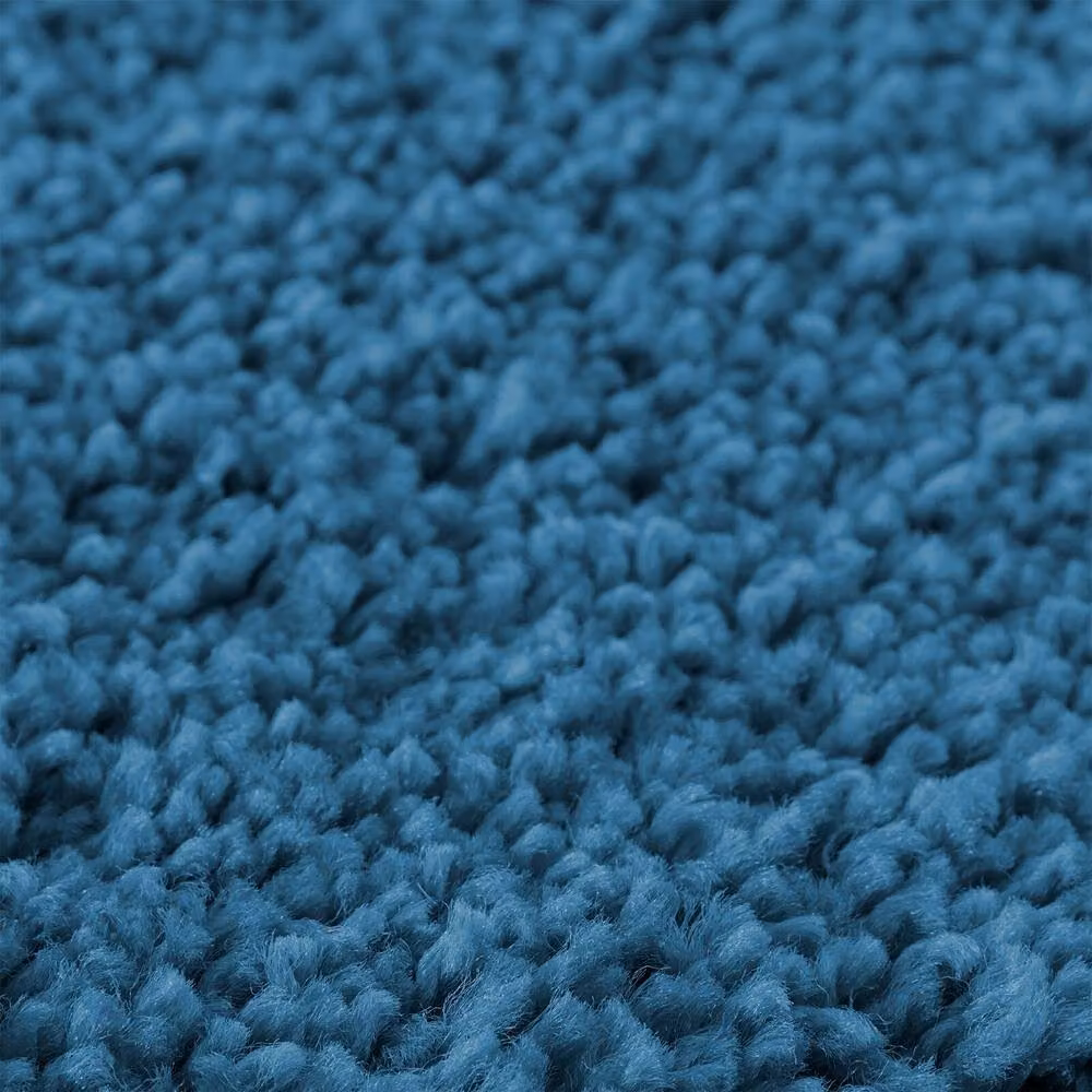 Berkfield Home Non-Slip Rectangular Blue Microfibre Bath Mat W: 50 cm, D: 80 cm – 3
