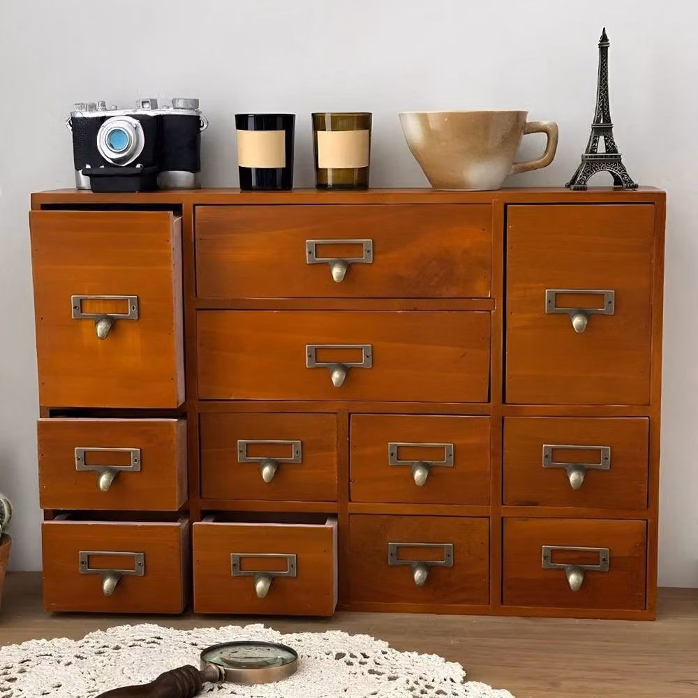 SPETLEK 12 Drawer Storage Cabinet Desk in Brown – 2
