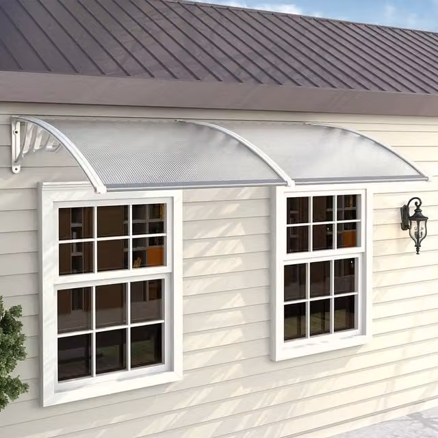 Livingandhome Outdoor Curved Shielded Rain Shelter in Beige
