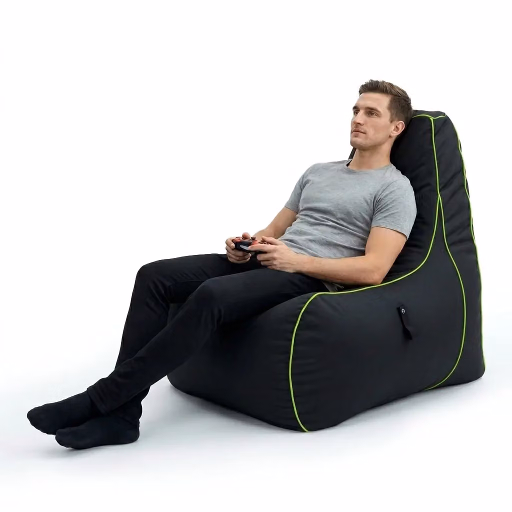 GameOver Store Game Over Water Resistant Gaming Bean Bag Chair for Adults in Black
