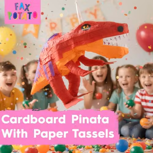 Fax Potato T-Rex Pinata Set with Pink Buster Stick and Blindfold, W59 x D22 x H30 cm – 2