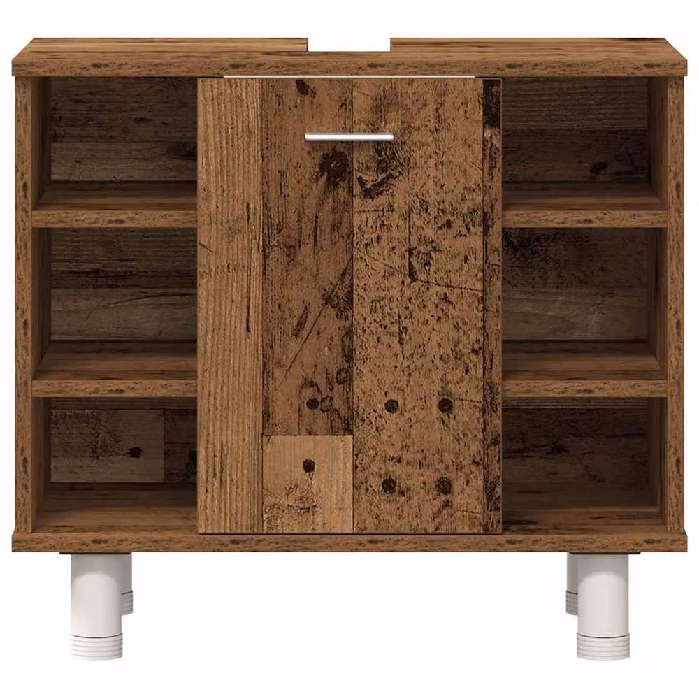 Berkfield Home 3 Piece Rustic Brown Bathroom Furniture Set with Mirror Cabinet and Wall Cabinet – 3