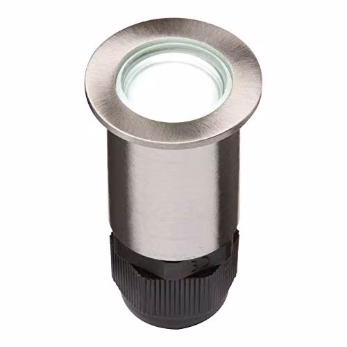 Netlighting 24V Small Stainless Steel Ground Recessed Fitting with 4 x White LED, IP67, Grey – 1