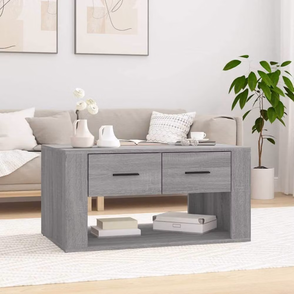 Berkfield Home Grey Sonoma Coffee Table in Engineered Wood, W: 80 cm, D: 50 cm, H: 40 cm – 2