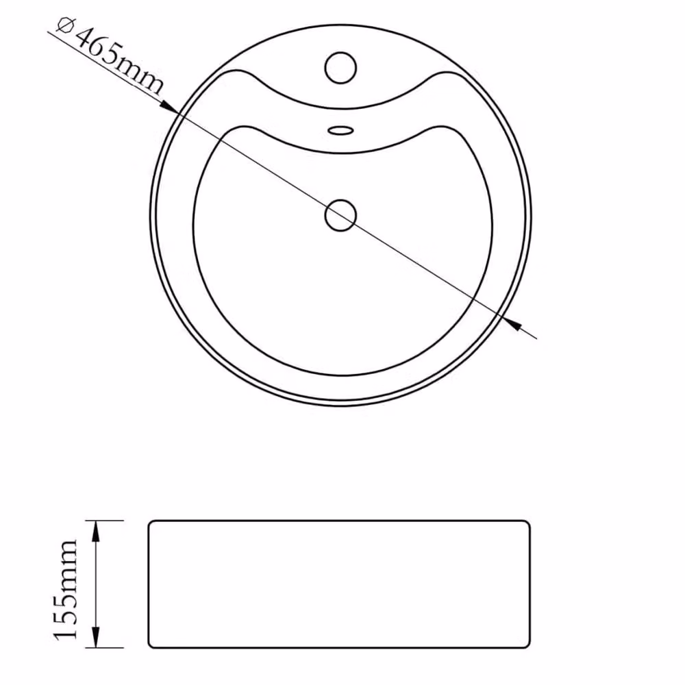 Berkfield Home Elegant Round Ceramic Bathroom Sink Basin with Overflow in Black – 5