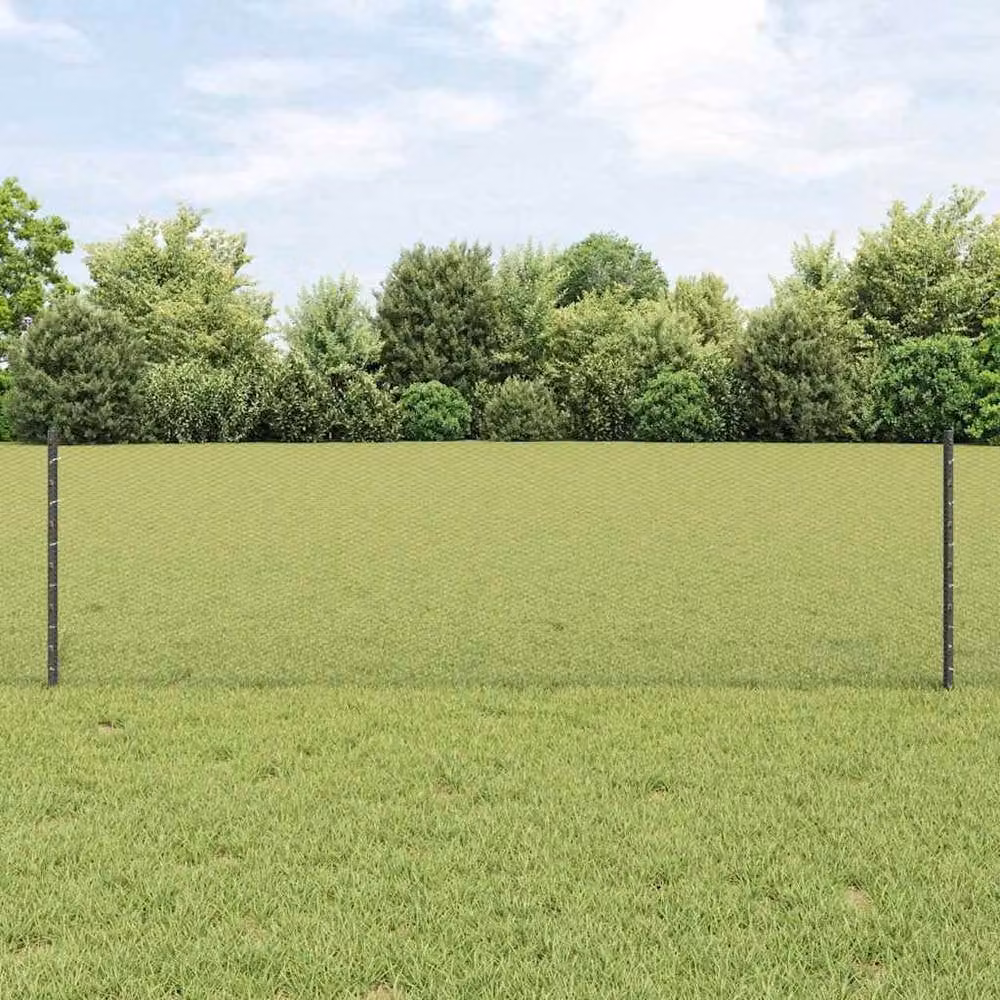 Berkfield Home 11-Piece Steel U-Profile Fence Posts in Grey, Height: 40 cm – 2