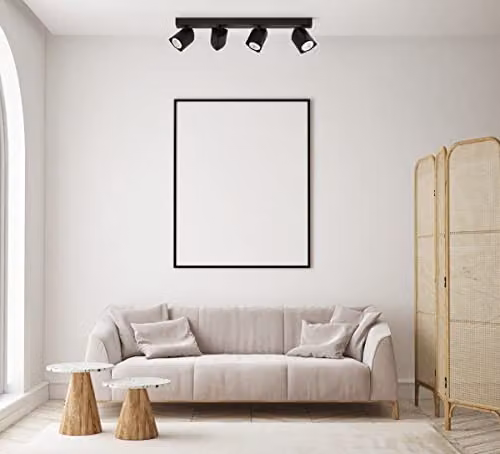 Netlighting Merusa Modern Black Metal Ceiling Spotlight Bar with GU10 Fitting – 2