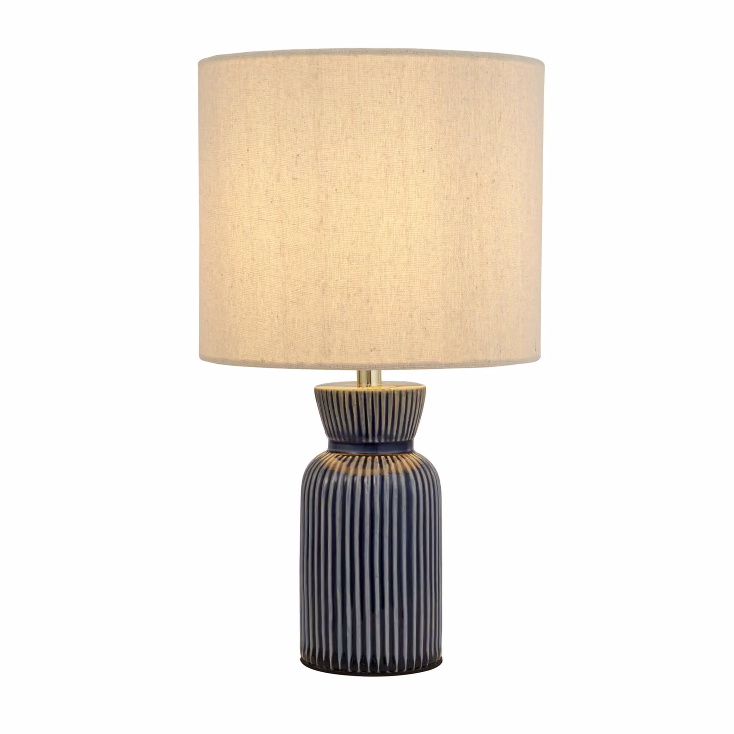 Lighting Collection Ceramic Ridge Table Lamp in White – 2