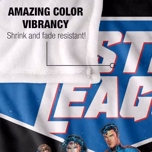 LOGOVISION Justice League Modern Line Up Super Soft Silky Touch Fleece Throw Blanket, Multicolour, W: 152 cm, D: 127 cm – 3