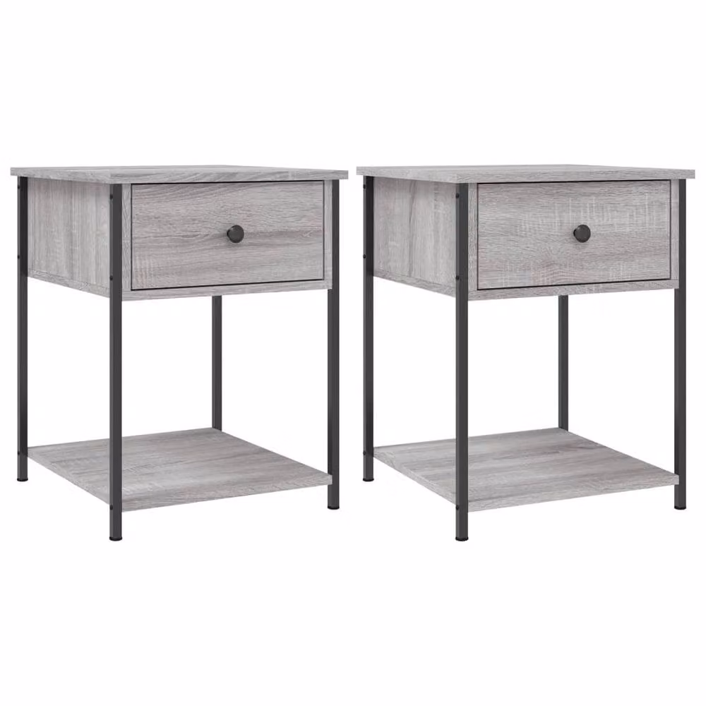 Berkfield Home Elegant Bedside Tables, 2 Piece Set in Grey Sonoma, W/D/H: 44 x 45 x 58 cm – 3