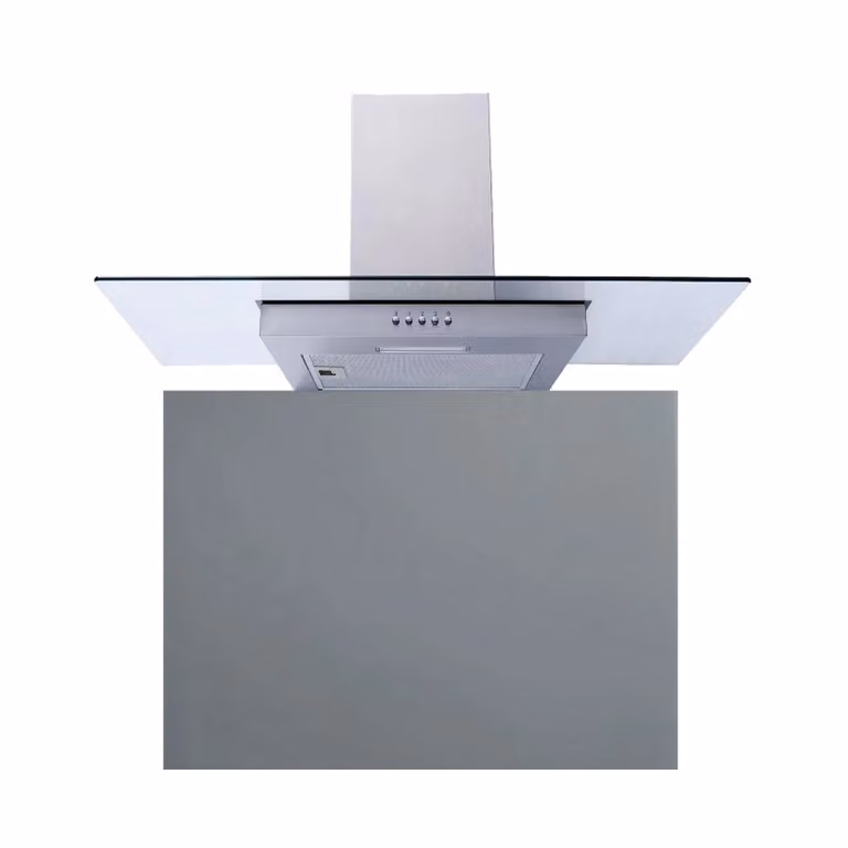 SIA Grey Toughened Glass Kitchen Splashback W: 90 cm, H: 75 cm