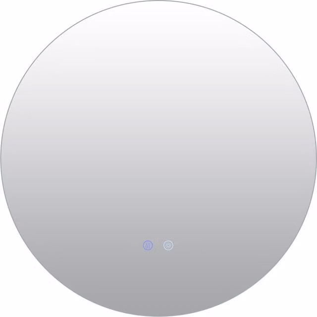 Costway Round Tempered Glass LED Lighted Wall Mirror with Touch Switch in Silver