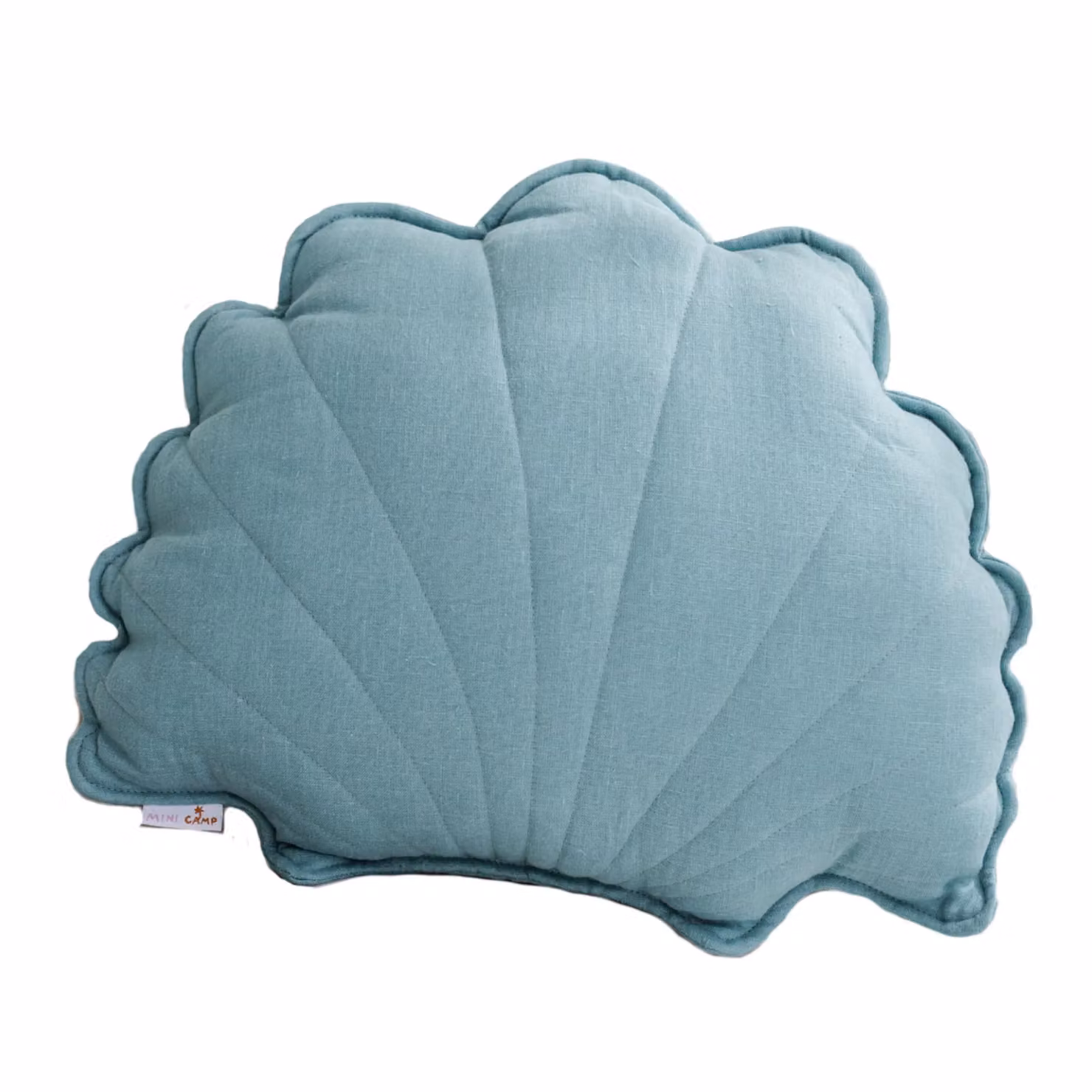 MiniCamp Linen Seashell Cushion in Green, W/D/H: 35 x 35 x 1 cm – 2
