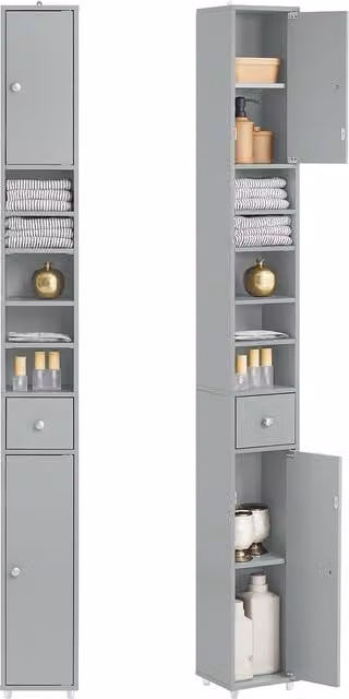 SoBuy Modern Freestanding Bathroom Storage Cabinet in Matt Light Grey