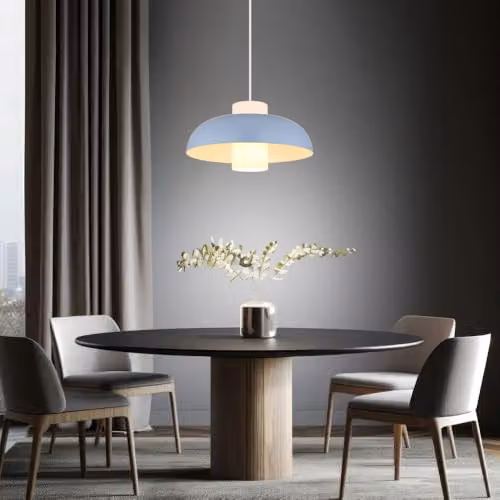 Globo Lighting Modern Blue Glass Dome Pendant Light with Adjustable Height and E27 Socket – 4