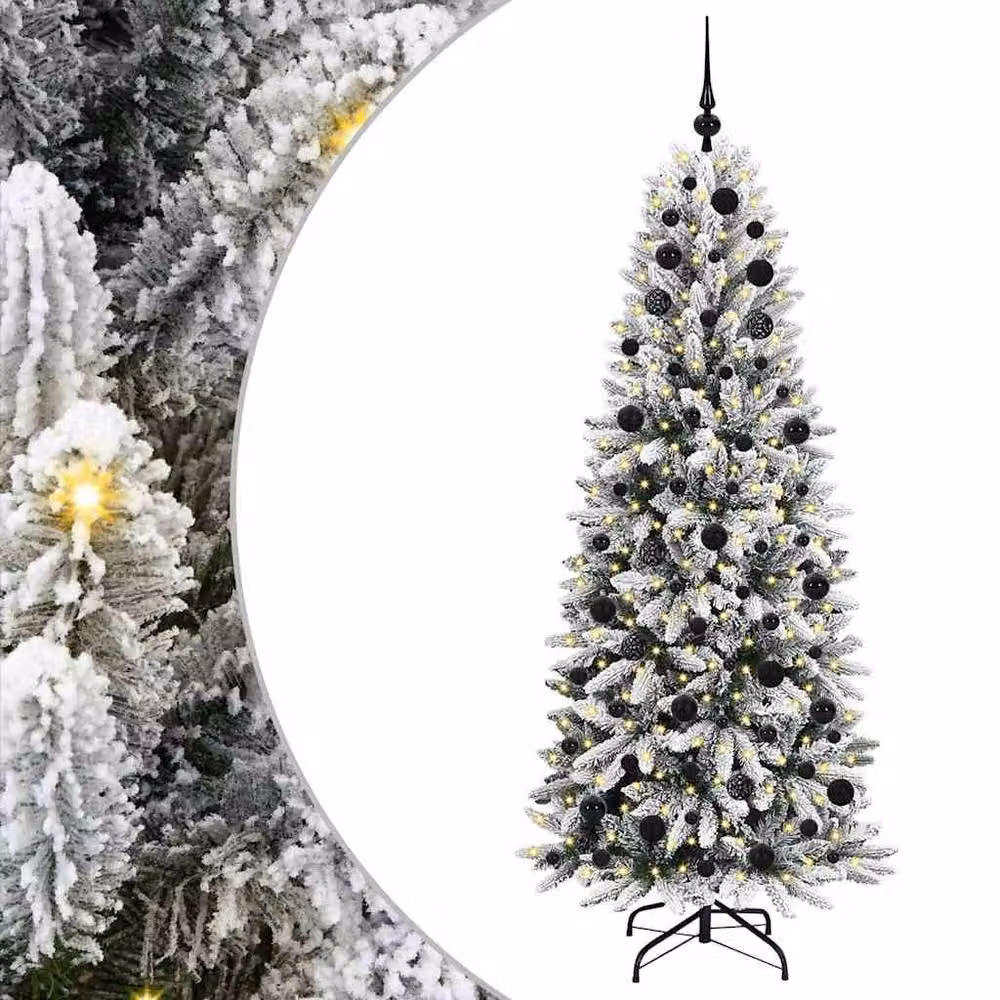 Berkfield Home Green Artificial Christmas Tree with 300 White LEDs, W/D/H: 73 x 73 x 180 cm – 3