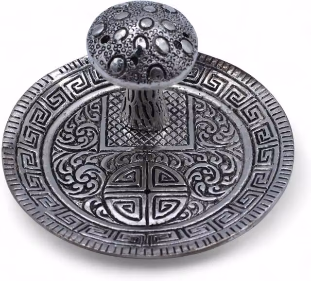 KDMK Silver Mushroom Incense Holder and Metal Ash Tray Decor