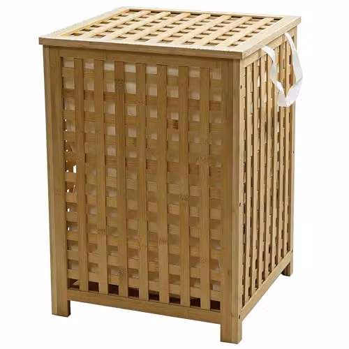 Gr8 Home 120L Bamboo Laundry Hamper with Lid and Removable Liner, Brown or Beige, W/D/H: 45 x 45 x 62 cm – 2
