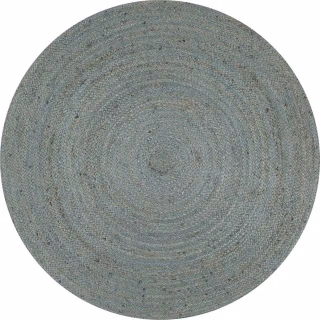 Berkfield Home Handmade Braided Jute Round Rug in Green, Diameter: 100 cm – 1