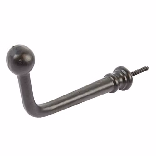 Hammer and Tongs Black Powder-Coated Iron Screw Hook – 1