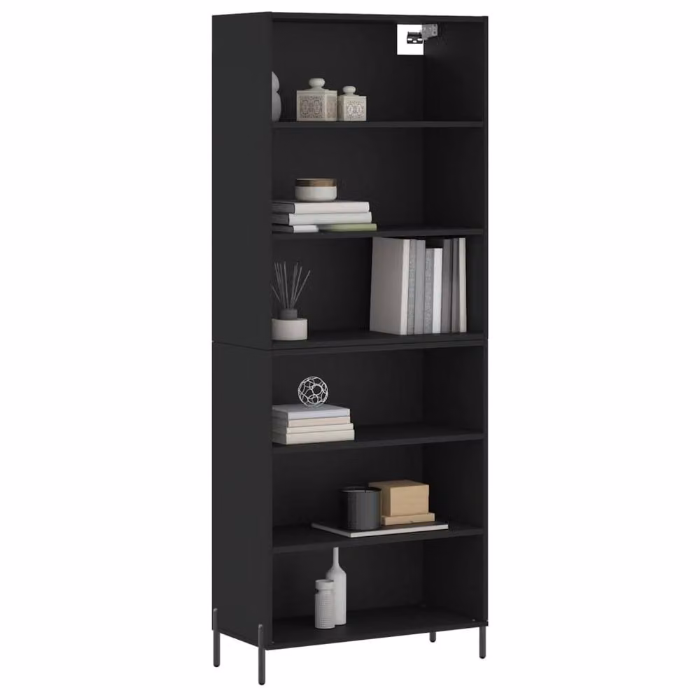 Berkfield Home Modern Black Highboard W: 69.5 cm, D: 32.5 cm, H: 180 cm – 3