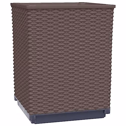 vidaXL Set of 4 Brown Polypropylene Planter Tubs, W/D/H: 30 x 30 x 37 cm – 4