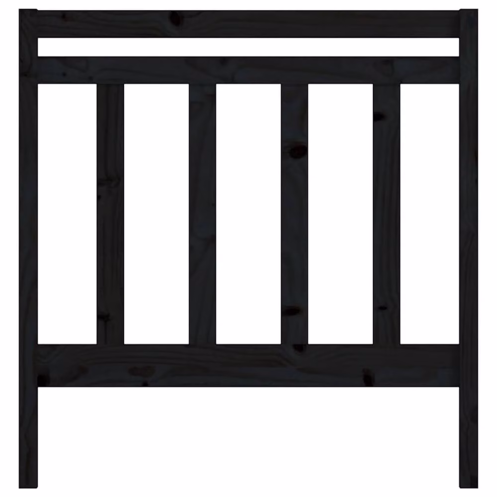 Berkfield Home Beautiful Bed Headboard in Black Solid Pine Wood, W/D/H: 95 x 4 x 100 cm – 3
