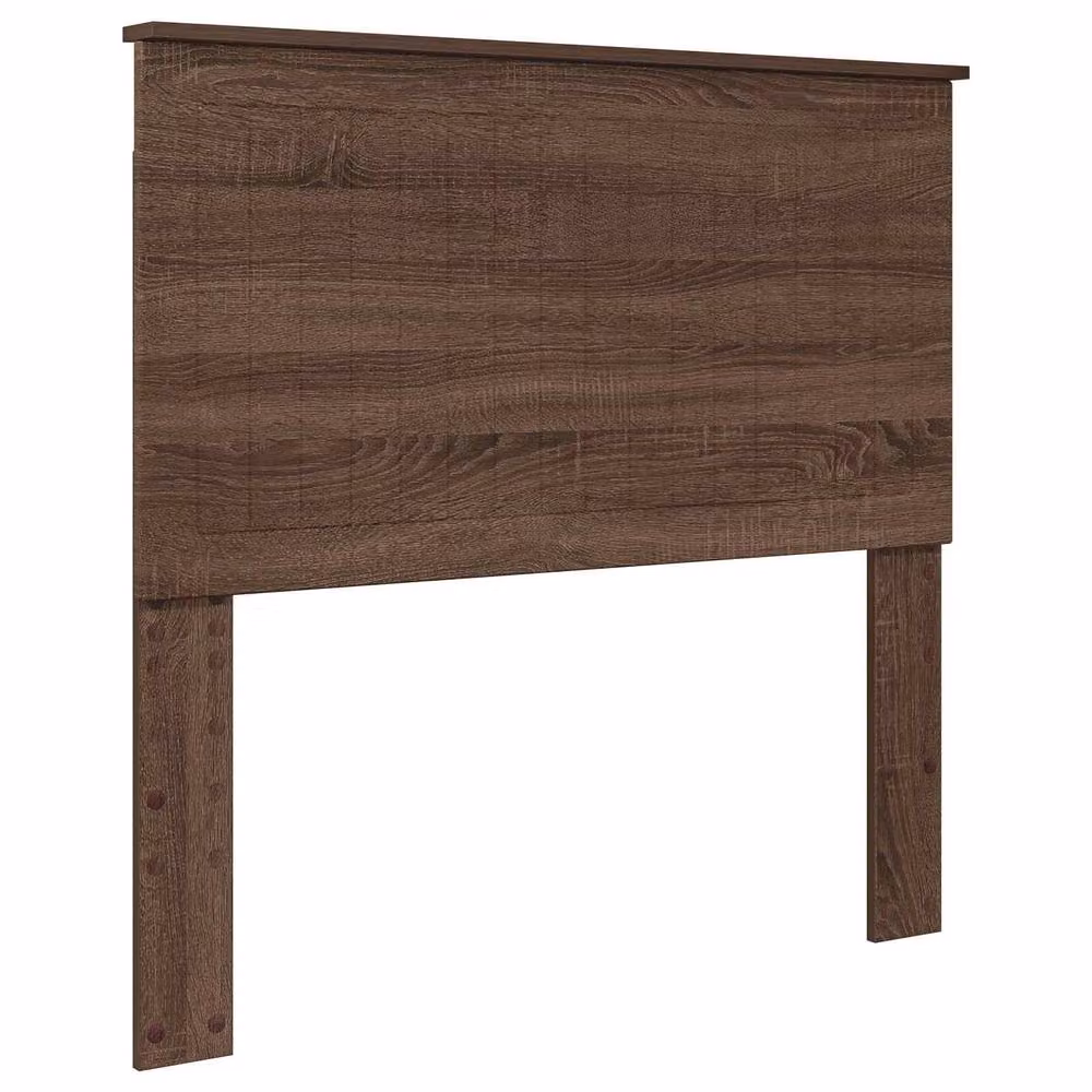 Berkfield Home Bed Frame with Headboard in Brown Oak and Solid Pine Wood, W: 100 cm, L: 200 cm – 3