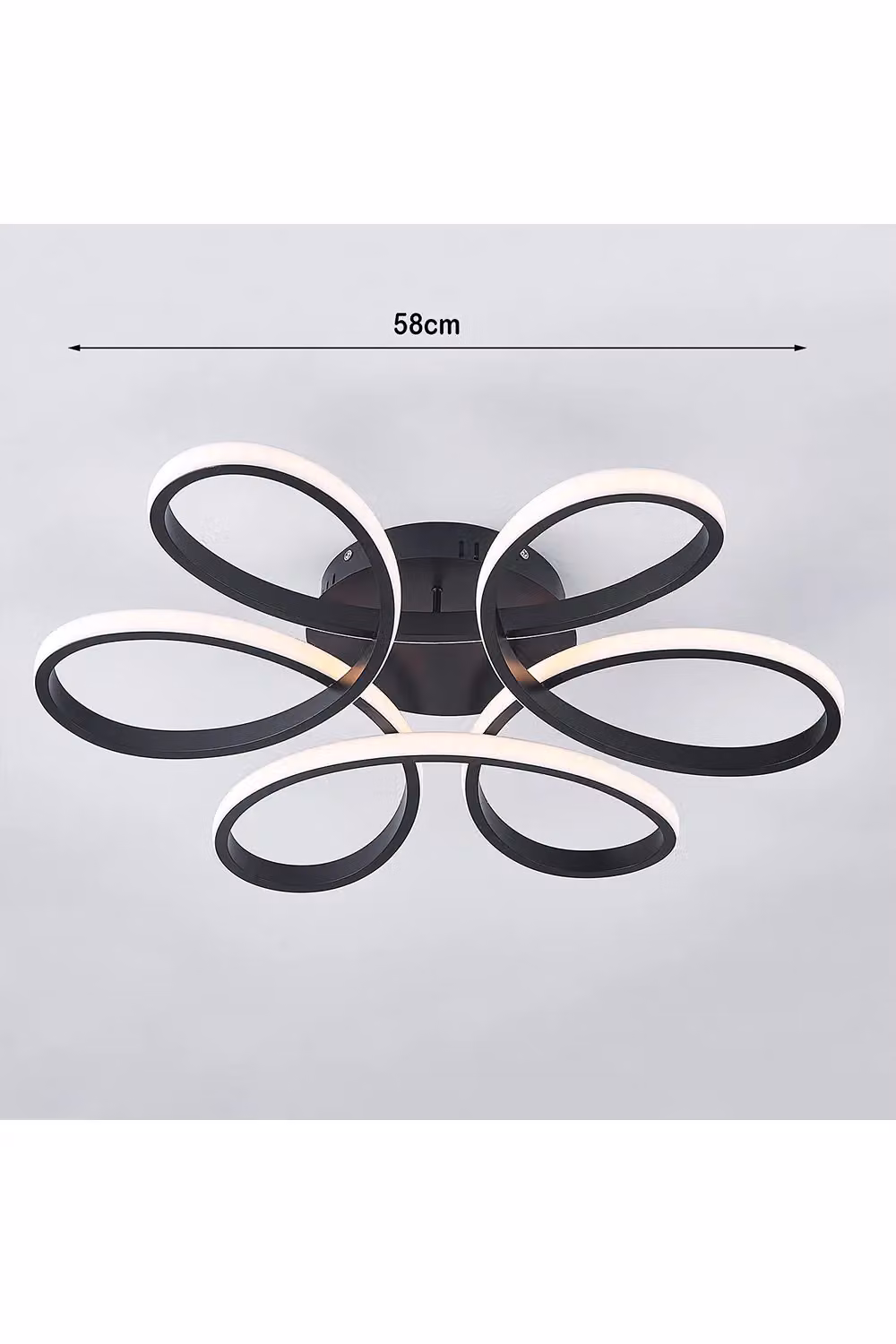 Living and Home Modern Artistic Circular Rings LED Flush Mount Ceiling Light in Black – 5