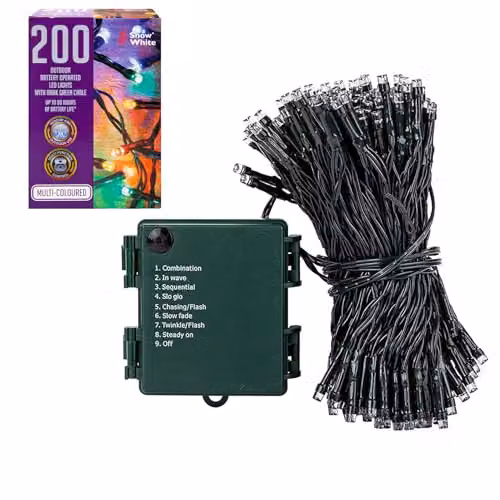 PMS VFM 200 LED Battery Operated Multicolour Christmas String Lights with Timer for Indoor and Outdoor Use – 5
