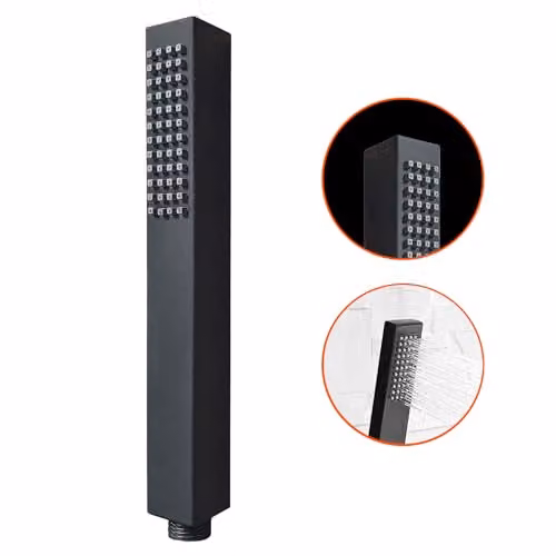 Nes Home Matte Black Rectangular Handheld Pencil Handset with Anti-Limescale Feature – 2