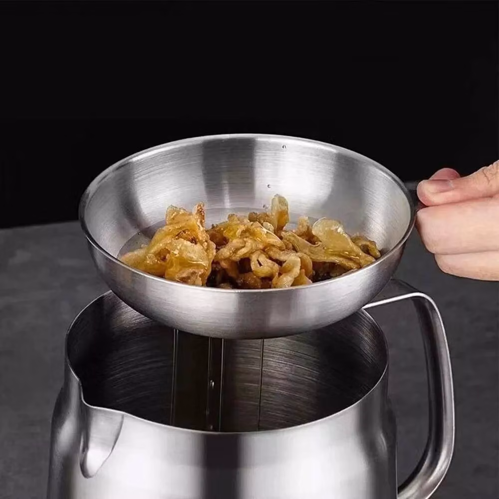 FLAVORA 2L Stainless Steel Fine Mesh Oil Strainer Pot with Sieve in Silver – 5