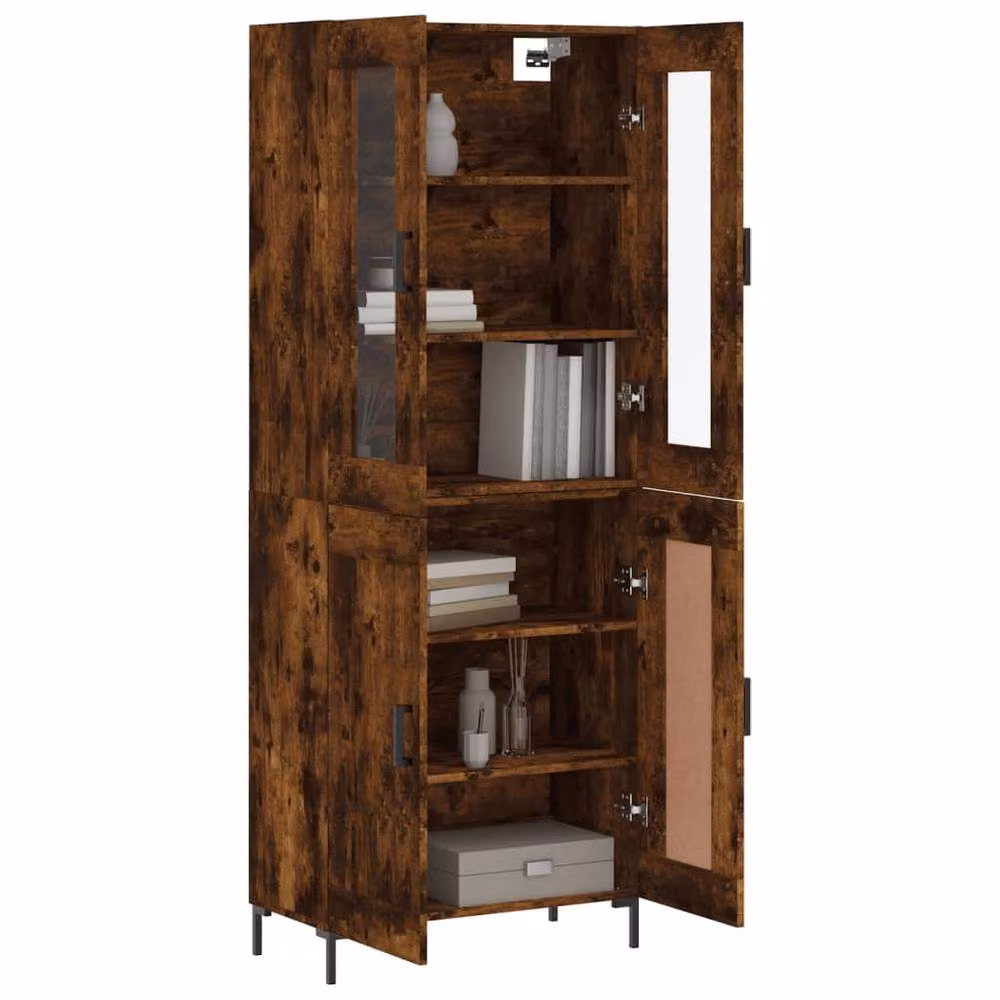 Berkfield Home Smoked Oak Highboard in Brown, W/D/H: 69.5 x 34 x 180 cm – 3