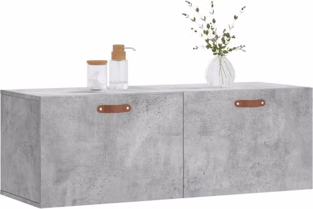 Berkfield Home Wall Mounted Cabinet in Concrete Grey, W/D/H: 100 x 36.5 x 35 cm – 1