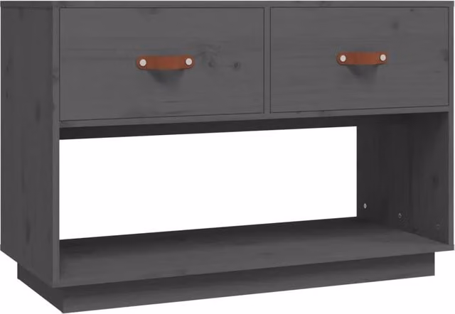 Berkfield Home Grey Rustic Solid Wood Pine TV Cabinet W/D/H: 90 x 40 x 60 cm