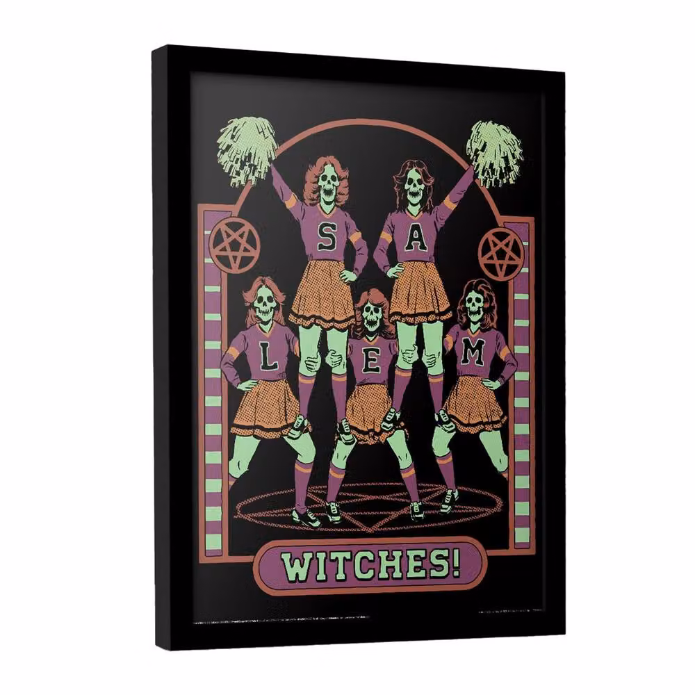 Steven Rhodes Salem Witches Framed Retro Multicolour Paper Poster – 2