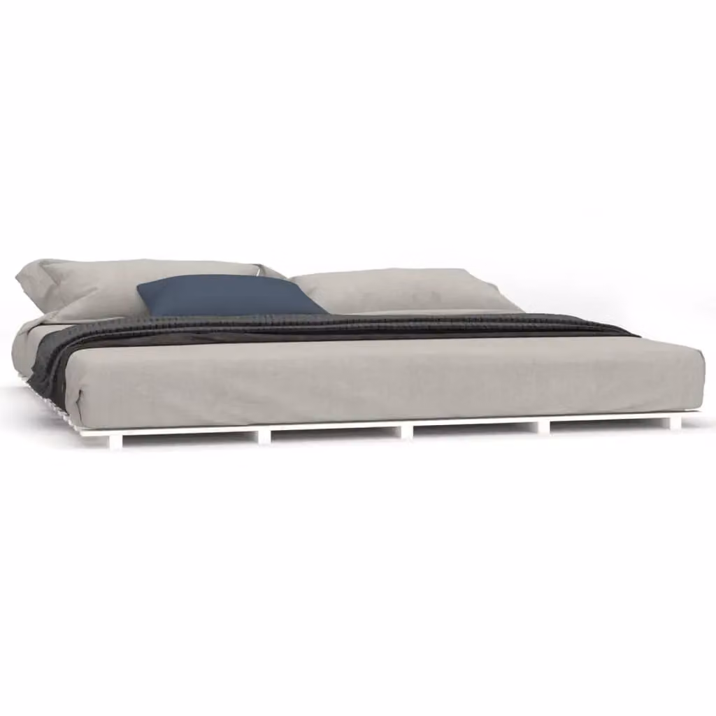Berkfield Home Super King Bed Frame in White Solid Pine Wood – 2
