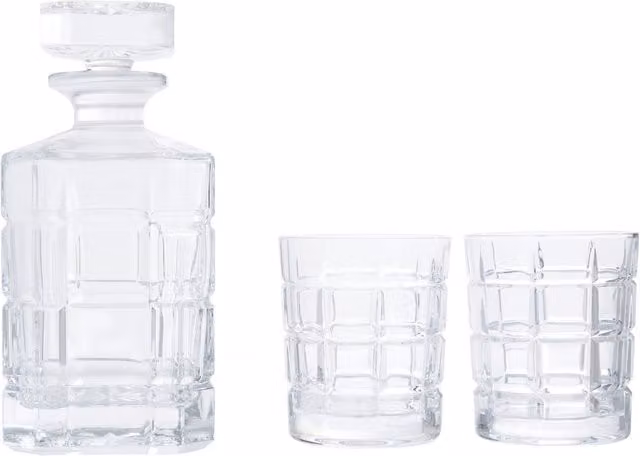 Orsina Crystal Decanter and 2 Tumblers Set, 850ml, Transparent – 1