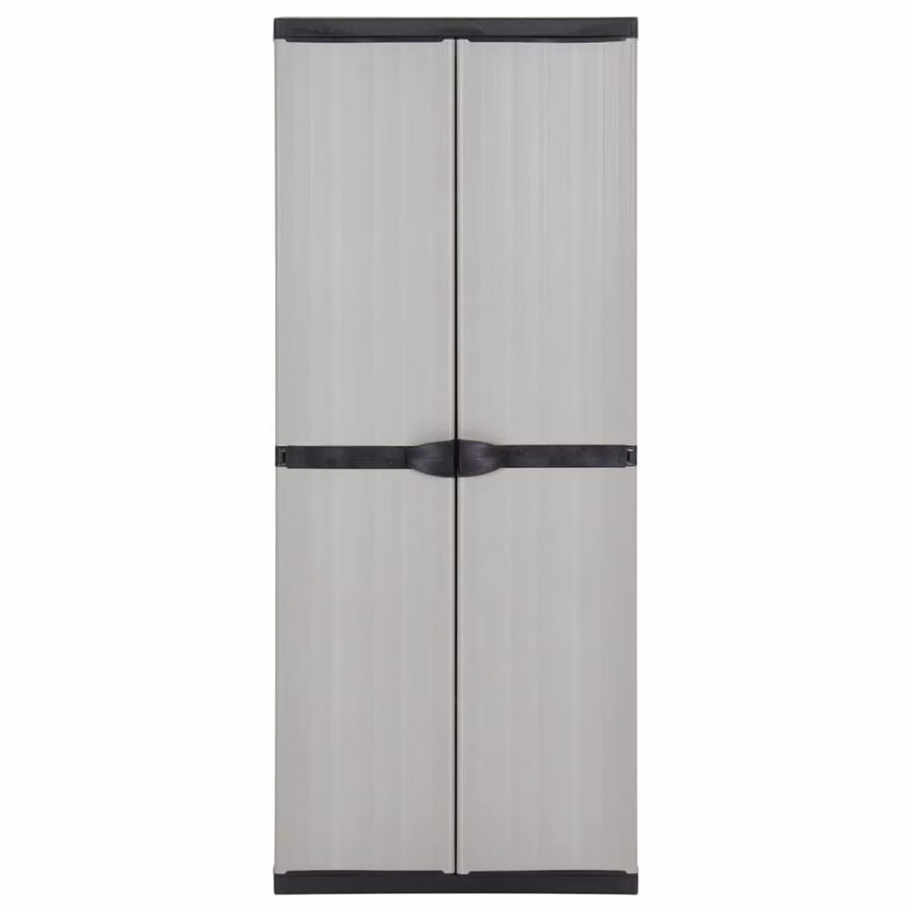 Berkfield Home Garden Storage Cabinet with 3 Shelves, Grey and Black, W/D/H: 68 x 40 x 168 cm – 2
