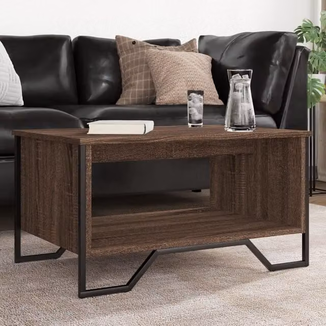 Berkfield Home Brown Oak Coffee Table in Engineered Wood W/D/H: 75 x 51 x 40 cm