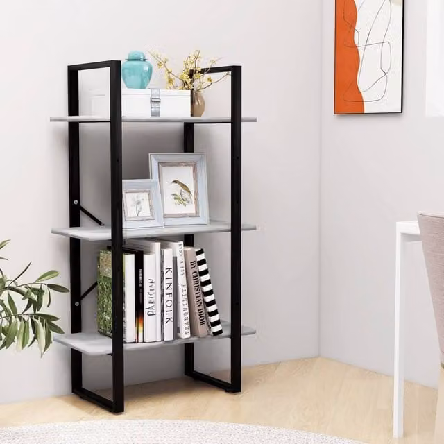 Berkfield Home Industrial Storage Shelf in Concrete Grey with Adjustable Shelves, W/D/H: 60 x 30 x 105 cm