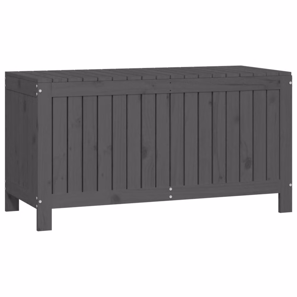 Berkfield Home Garden Grey Rustic Solid Pine Wood Storage Box W/D/H: 115 x 49 x 60 cm – 3